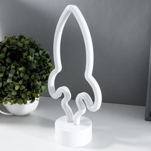 Фигурка световая RISALUX «Ракета», LED-ночник, от батареек 3xАА, 14.5x8.5x26.8 см