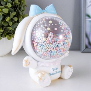 Фигурка светящаяся RISALUX «Зайка», LED-ночник, от батареек, бежевый, 9x14x14 см