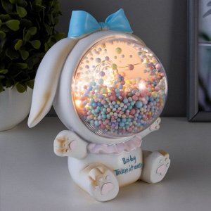 Фигурка светящаяся RISALUX «Зайка», LED-ночник, от батареек, бежевый, 9x14x14 см
