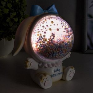 Фигурка светящаяся RISALUX «Зайка», LED-ночник, от батареек, бежевый, 9x14x14 см