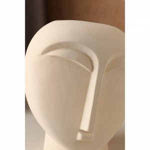 Ваза керамическая "Будда", настольная, декоративная, интерьерная, бежевая, 21.5 см