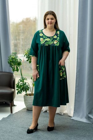 Платье Сусанна авокадо т. зеленый, р. 62-76