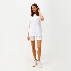 Костюм женский (футболка, шорты) MINAKU: Casual collection цвет белый, размер 52