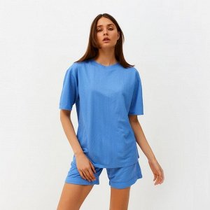 Костюм женский (футболка, шорты) MINAKU: Casual collection цвет голубой