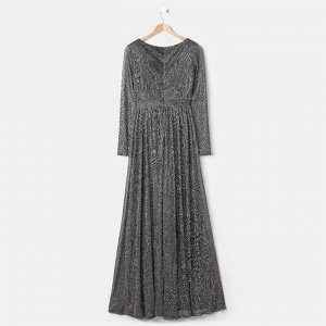 Платье женское MINAKU "Isabel", длинное, цвет серебро