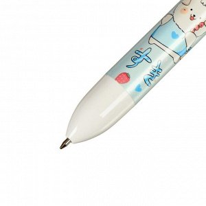Ручка шариковая "Мишка" 6-цветная, 0.5 мм, МИКС (штрихкод на штуке)