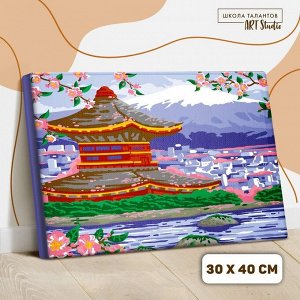 Картина по номерам на холсте с подрамником «Пагода» 30x40 см