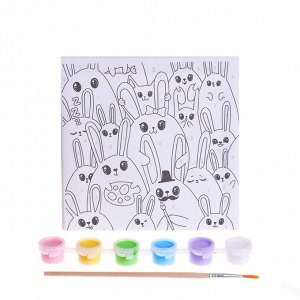 Картина по номерам «Яркие кролики» 15х15 см