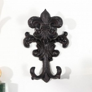 Крючок декоративный чугун "Геральдическая лилия" 15х4х9,8 см