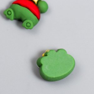 Декор для творчества пластик "Зелёный лягушонок в короне" набор 2 шт 2х2,5 см