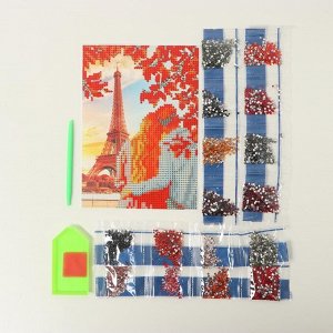 Алмазная мозаика с частичным заполнением «Париж» 15?21 см, холст