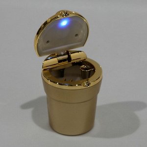 Пепельница для авто TORSO c подсветкой, 7.5x9 см, золотистый