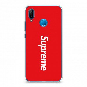 Силиконовый чехол Supreme на красном фоне на Huawei P20 Lite