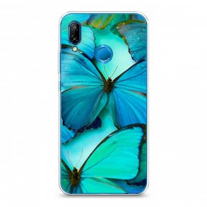 Силиконовый чехол Неоновые бабочки на Huawei P20 Lite