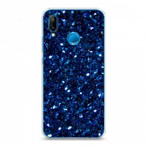 Силиконовый чехол Синие блестки рисунок на Huawei P20 Lite