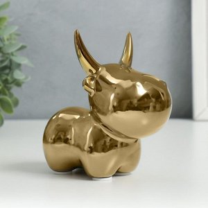 Сувенир керамика "Золотой бычок" 11,5х7х11 см