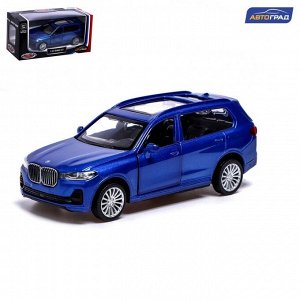 Машина металлическая BMW X7, 1:44, инерция, открываются двери, цвет чёрный