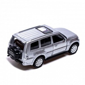 Машина металлическая MITSUBISHI PAJERO 4WD, 1:43, инерция, открываются двери, цвет серый