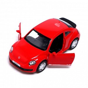 Машина металлическая VOLKSWAGEN THE BEETLE, 1:38, инерция, открываются двери, цвет красный