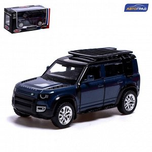 Машина металлическая LAND ROVER DEFENDER 110, 1:43, инерция, открываются двери, цвет синий