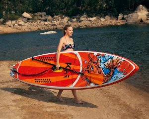 Надувная SUP-доска (SUP board) JS FUNWATER KOI 11,6 с насосом, веслом и страховочным лишем. 350x84x15 см