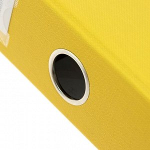 Папка-регистратор А4, 50 мм, Lamark, полипропилен, металлическая окантовка, карман на корешок, собранная, жёлтая