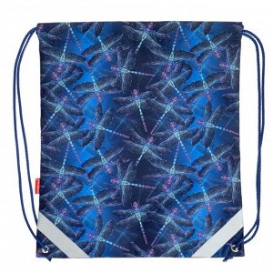 Мешок для обуви Erich Krause, 440 х 365 мм, Neon Dragonflies, синий