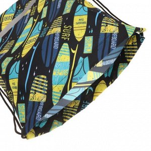 Мешок для обуви Erich Krause, 440 х 365 мм, Surf Team, синий/жёлтый