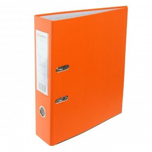 Папка-регистратор А4, 80 мм, Lamark, полипропилен, металлическая окантовка, карман на корешок, собранная, оранжевая