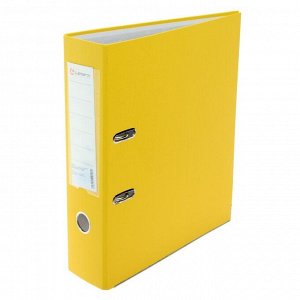 Папка-регистратор А4, 80 мм, PP Lamark, полипропилен, металлическая окантовка, карман на корешок, собранная, жёлтая