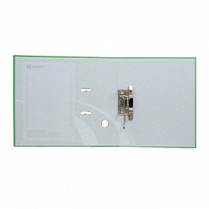 Папка-регистратор А4, 80 мм, Lamark, полипропилен, металлическая окантовка, карман на корешок, собранная, светло-зелёная
