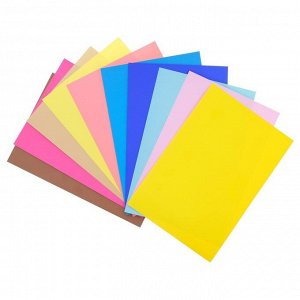 Картон цветной двухсторонний А4, 10 листов, 20 цветов "Мультики", мелованный, 200 г/м2, МИКС