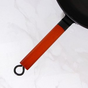 Сковорода-Wok «Жаклин», d=32 см, деревянная ручка, цвет чёрный