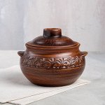 Горшок для запекания &quot;Лоли&quot;, декор, красная глина, 0.6 л