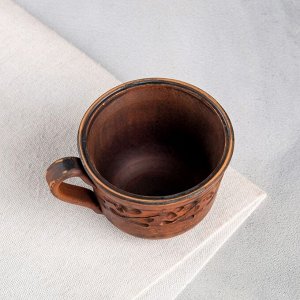 Чашка "Узорная", декор, красная глина, 0.15 л