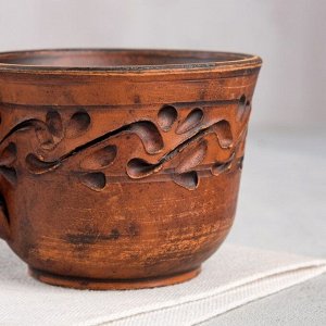 Чашка "Узорная", декор, красная глина, 0.15 л