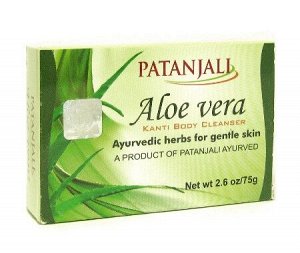 Аюрведическое  мыло с алоэ вера канти, 75 гр, Индия (Patanjali)
