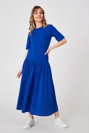 Платье Sun с широкой юбкой синее