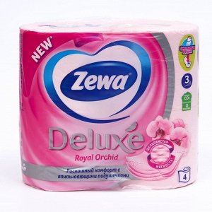 Туалетная бумага Zewa Deluxe Royal Orchid, 3 слоя, 4 рулона