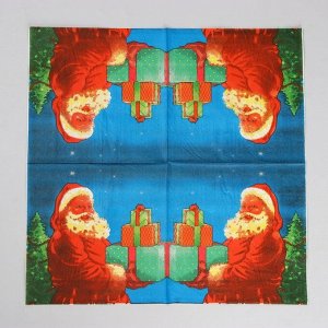 Салфетки бумажные «Дед Мороз с подарками», набор, 20 шт., 33 x 33 см