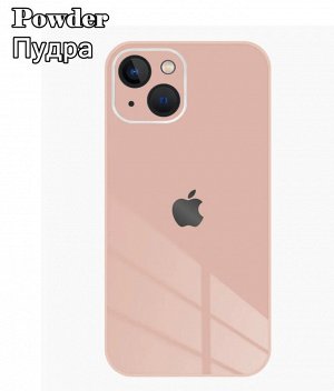 Premium Стеклянный Силиконовый чехол для Iphone с защитой камеры