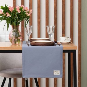 Дорожка на стол Этель Kitchen 40*150 +/-5 см, синий, 100% хлопок, саржа 220 г/м*