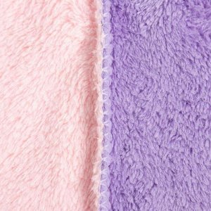 Чалма для сушки волос Этель «Двухцветная», цв.розовый/фиолетовый, 65*25 см, 100% п/э