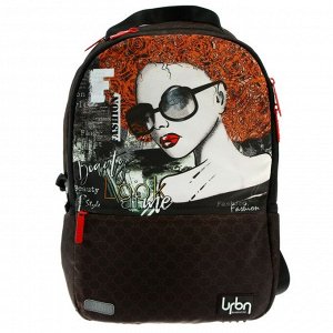 Рюкзак молодежный эргономичная спинка + usb и аудио выход deVENTE Red Label Beauty , 39 х 30 х 17 см, коричневый/оранжевый