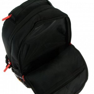 Рюкзак молодежный эргономичная спинка + usb и аудио выход deVENTE Red Label I'm Ready, 39 х 30 х 17 см, чёрный/красный