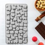 Форма для льда и кондитерских украшений Доляна «Ферма», 23x12,5x1 см, 53 ячейки, цвет МИКС