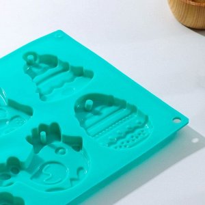 Форма силиконовая для шоколада Доляна «Животные», 30x17x1 см, 8 ячеек (7,7x6 см), цвет МИКС