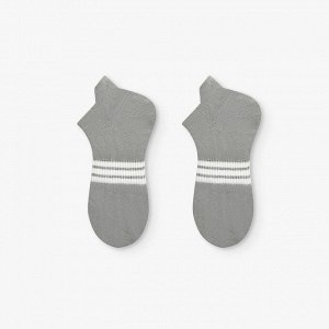 Укороченные носки унисекс, принт "Полосы", цвет серый