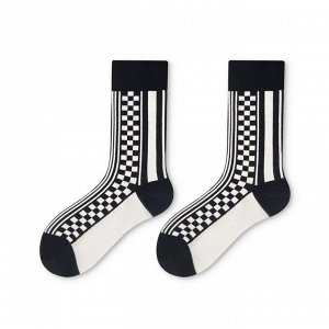 Женские носки с принтом, черно-белые