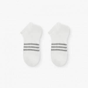 Укороченные носки унисекс, принт "Полосы", цвет белый